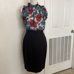 KORS MICHAEL KORS vintage classic versatile black 100% wool skirt